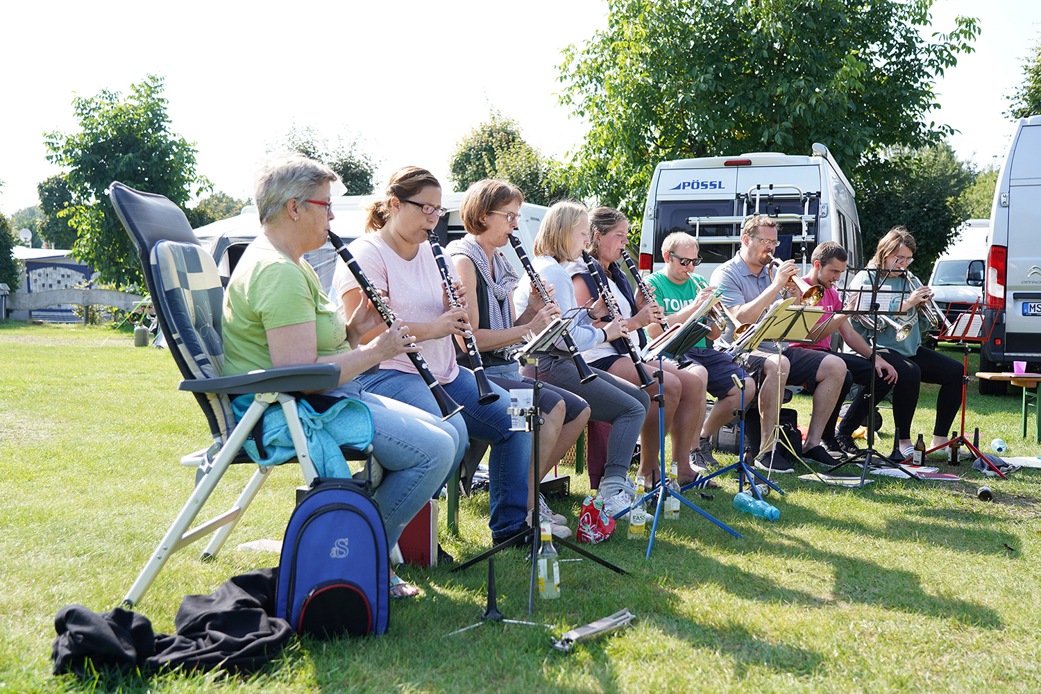 Campingwochenende in Lengerich: Musikmachen bei bestem Sommerwetter