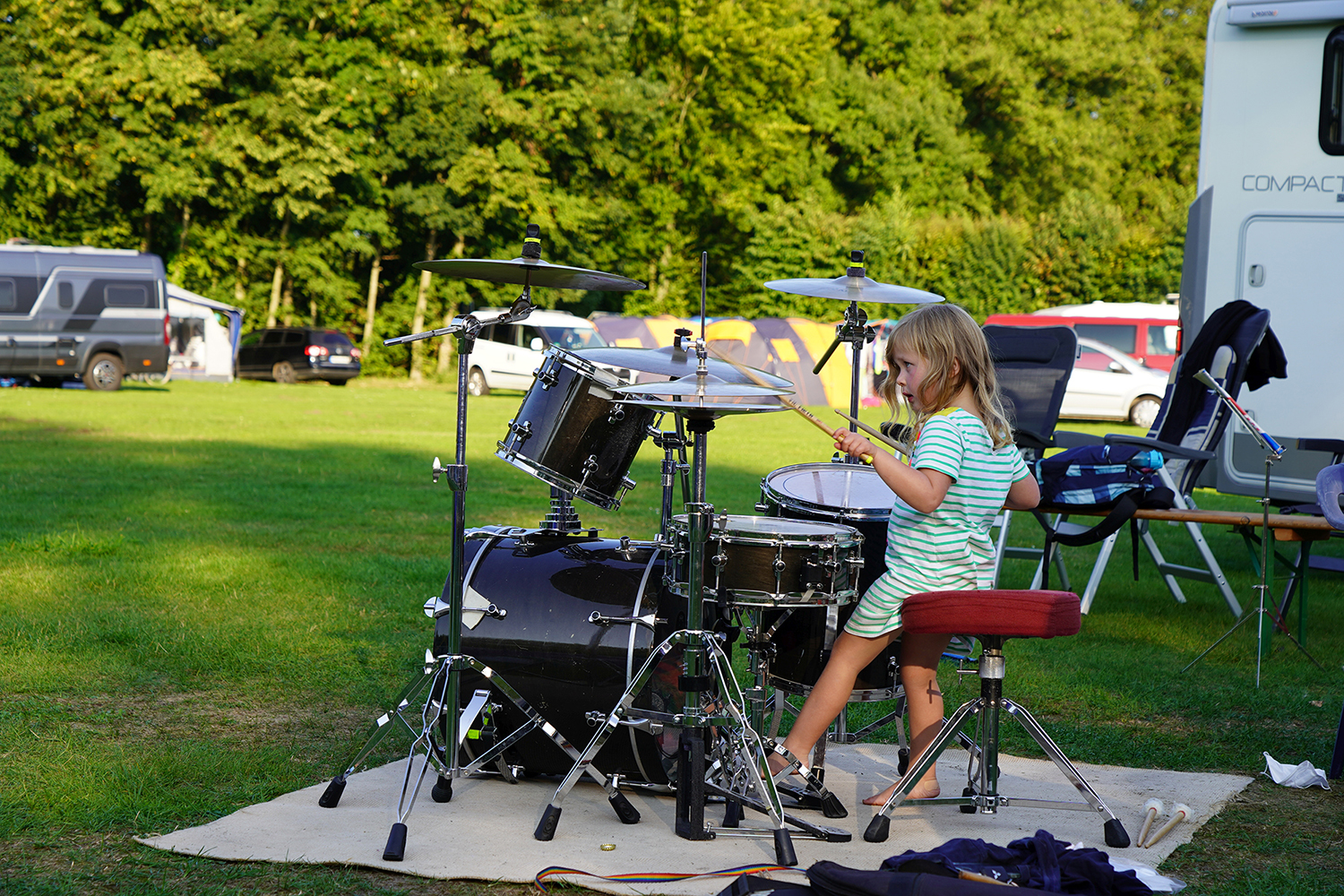 Campingwochenende in Lengerich: Nachwuchs fürs Schlagzeugregister?