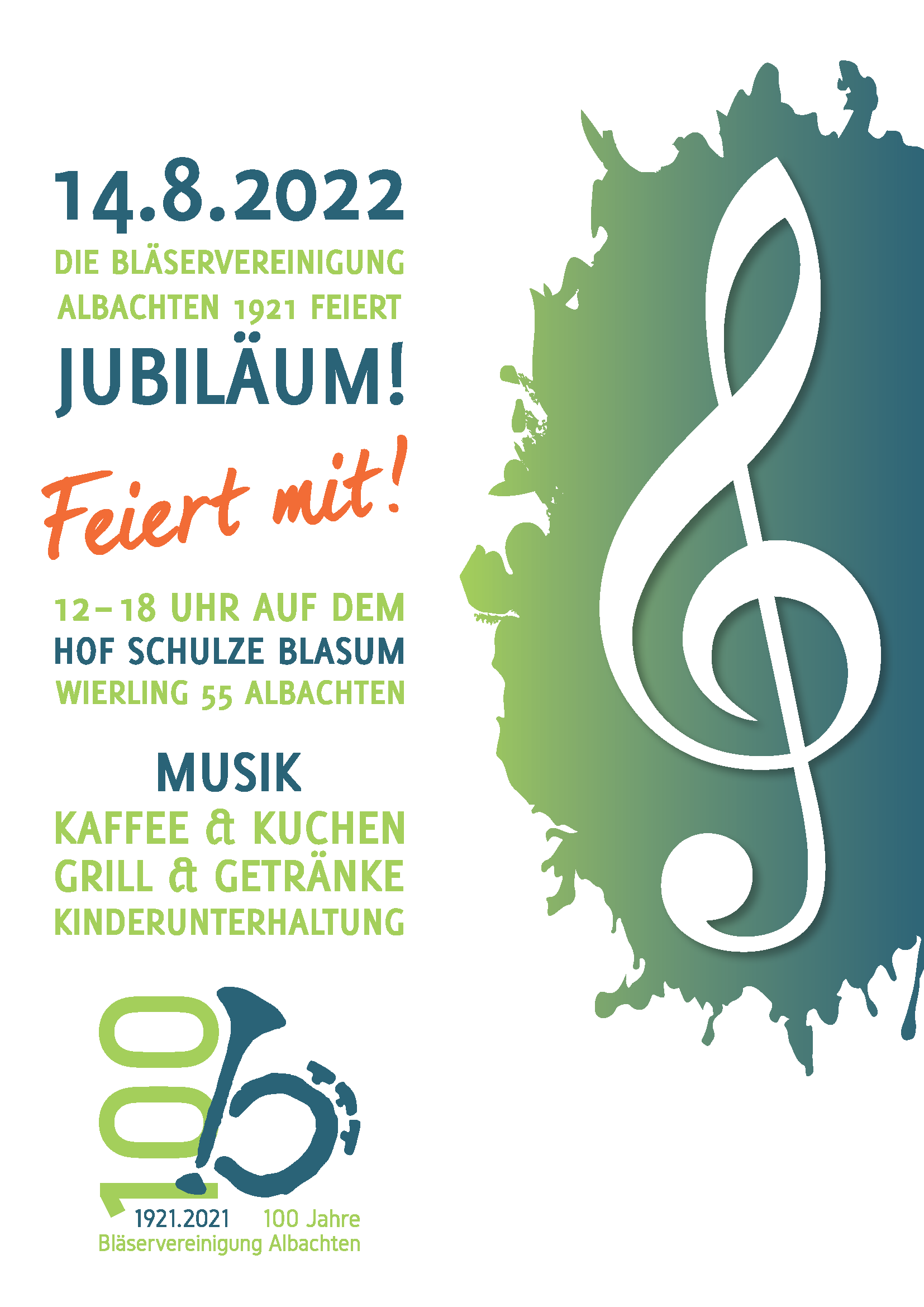 Plakat zum Jubiläumssommerfest im August 2022